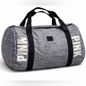 PINK Victoria's Secret Gray and Black Travel Duffel
